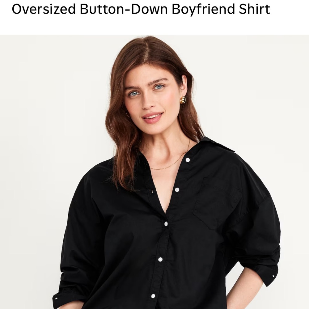 Old Navy Black Button-Down Shirt